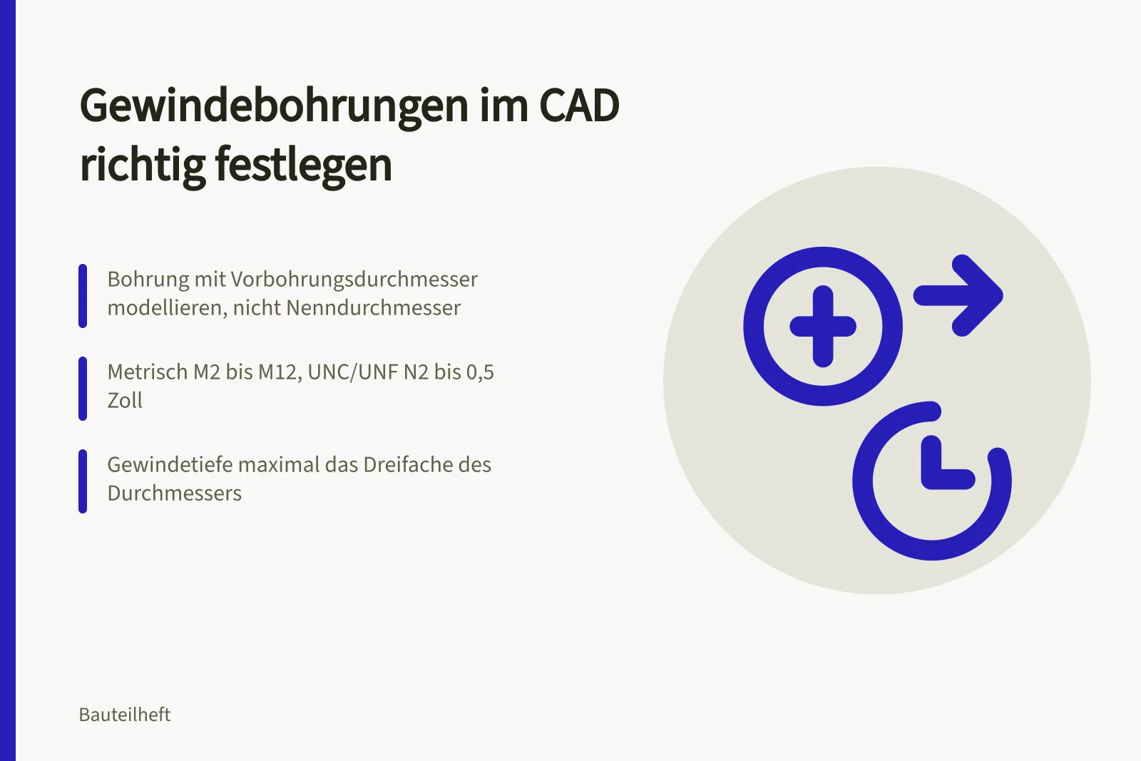 CAD-Modell mit markierten Gewindebohrungen für fertigungsgerechte Konstruktion